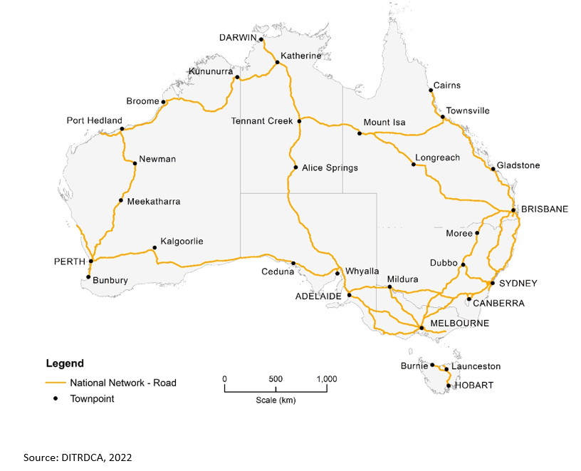 Figure 14 Map of national road network