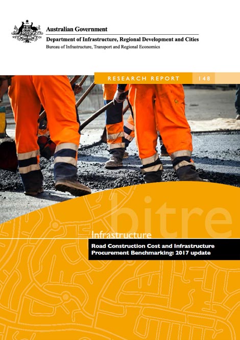 cover image of Road construction cost and infrastructure procurement benchmarking: 2017 update